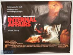 Movie / Film Poster - 1990 Internal Affairs 40x30" approx., Richard Gere, kept rolled, creasing in
