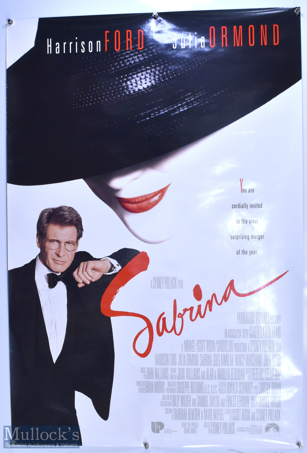 Original Movie/Film Poster - 1995 Sabrina 27x40" Harrison Ford, Julia Ormond, approx., kept