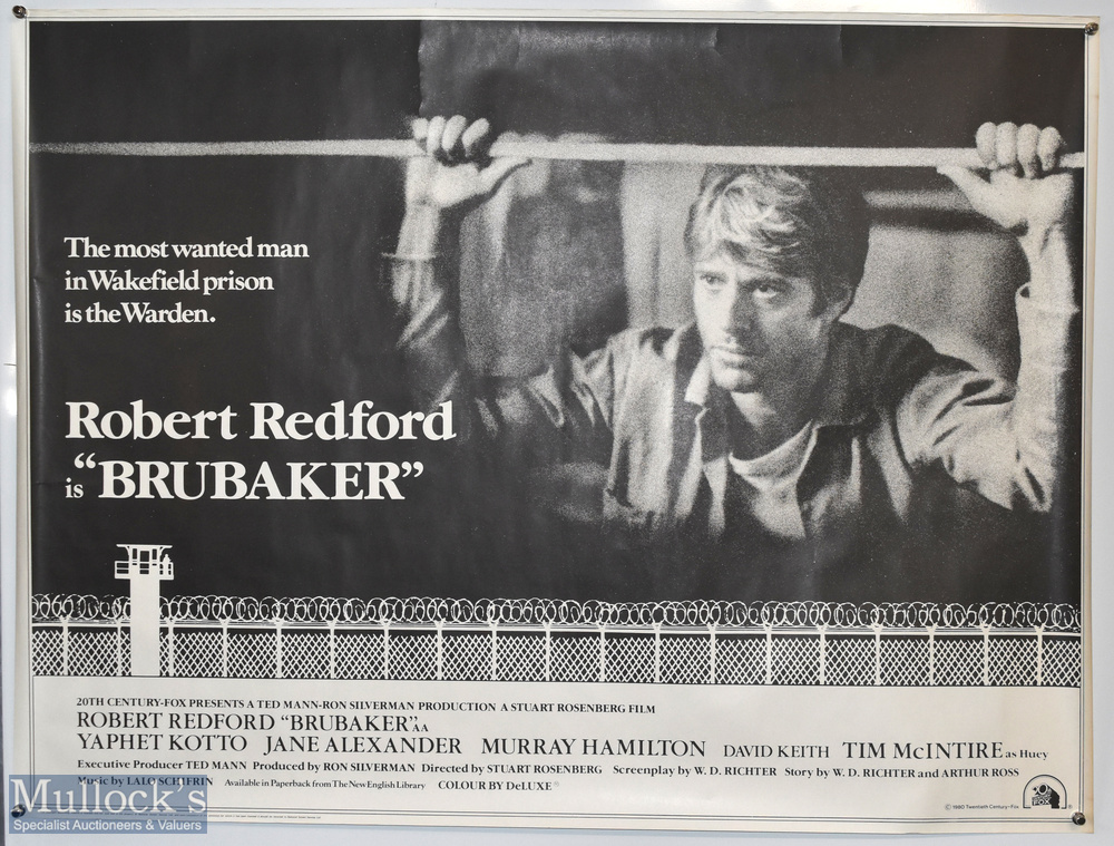 Original Movie/Film Poster - 1980 Robert Redford is Brubaker, 40x30" approx., kept rolled, no