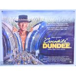 Movie / Film Poster - 1986 Crocodile Dundee 40x30" approx., kept rolled, creases at edge - Ex Cinema