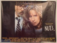 Original Movie/Film Poster - 1987 Nuts 40x30" light creases apparent, kept rolled, no folds, no