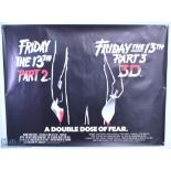 Movie / Film Poster - 1983 Friday The 13th Part 2 / Friday The 13th Part 3 - 3D - A Double Dose of