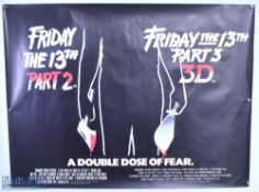 Movie / Film Poster - 1983 Friday The 13th Part 2 / Friday The 13th Part 3 - 3D - A Double Dose of