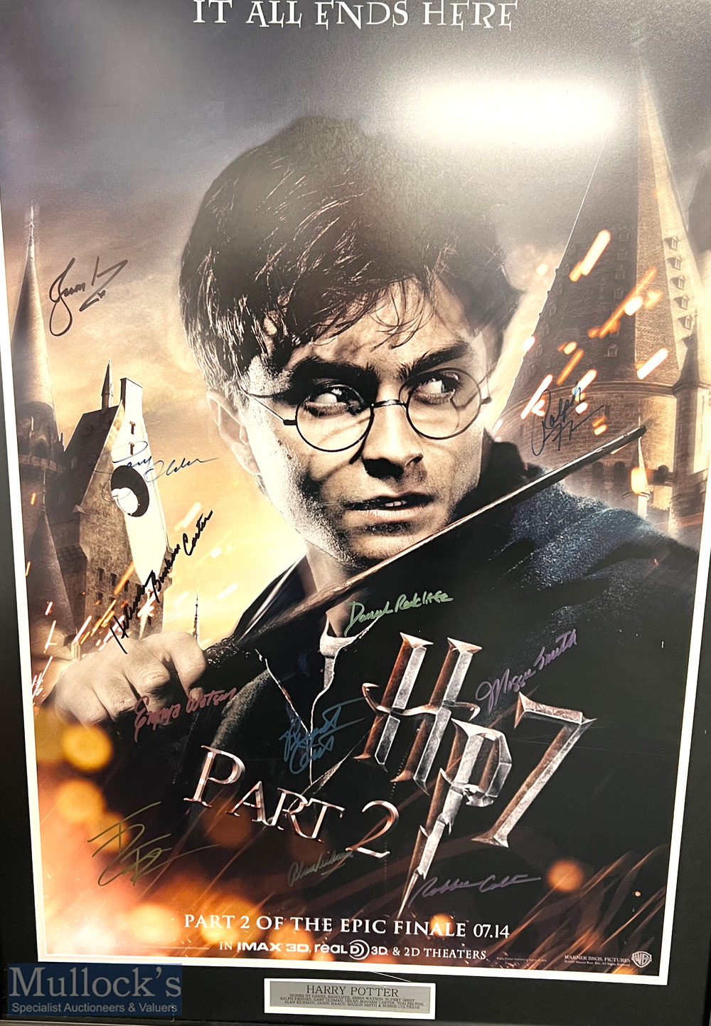 Harry Potter 7 part II Autographed poster print - signed in ink by the cast to include Daniel - Image 2 of 3