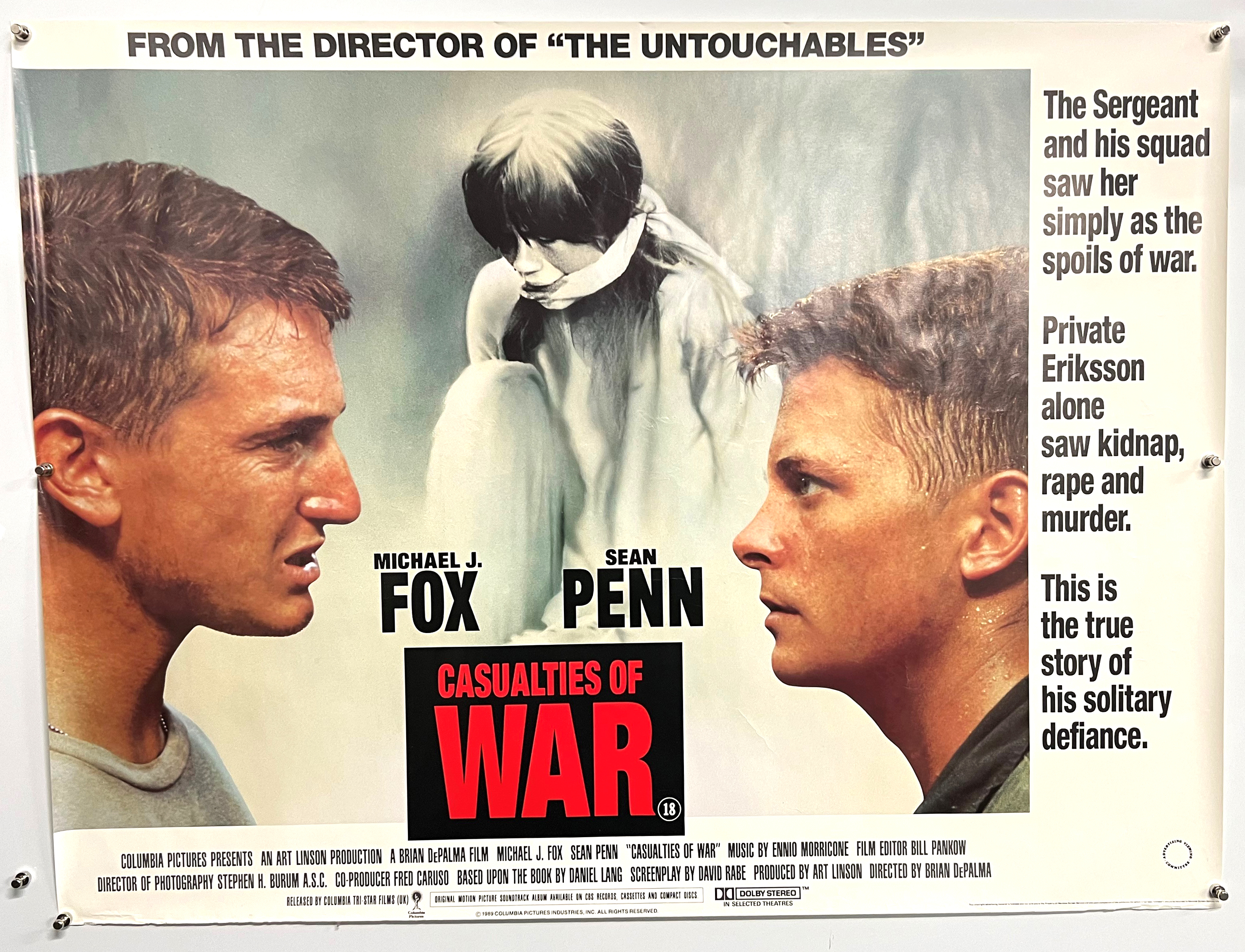 Original Movie/Film Poster - 1989 Casualties of War - Sean Penn - Michael J Fox, 40x30" approx.,