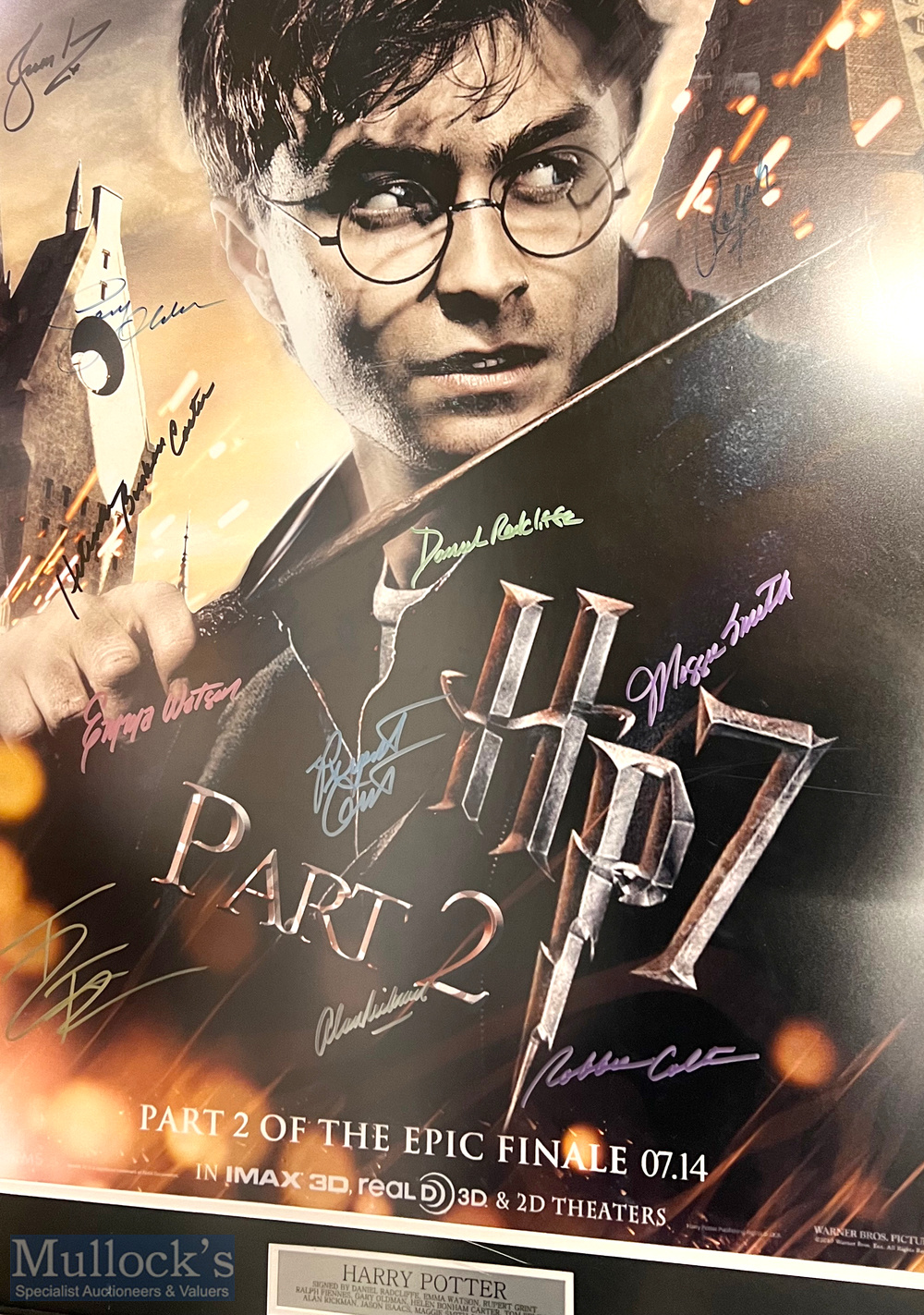 Harry Potter 7 part II Autographed poster print - signed in ink by the cast to include Daniel - Image 3 of 3