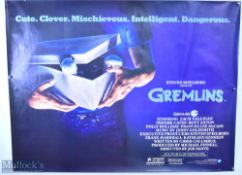 Movie / Film Poster - 1984 Gremlins 40x30" approx., kept rolled, printed WE Berry Ltd, creases and