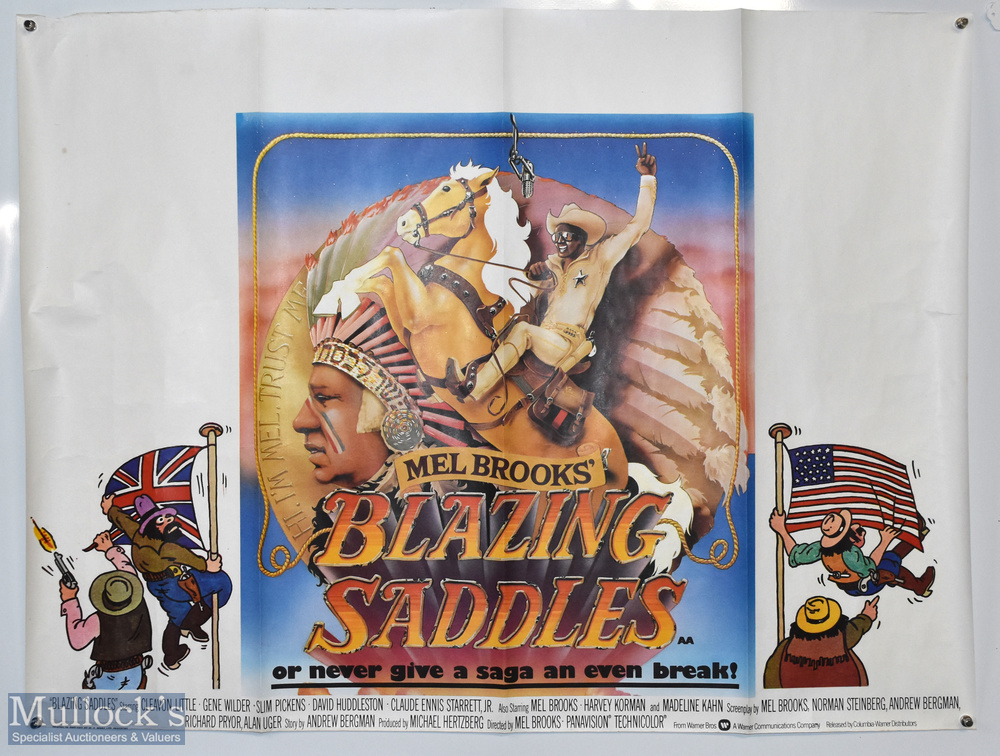 Original Movie/Film Poster - Mel Brooks Blazing Saddles 40x30" approx with folds, creases, tears