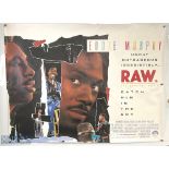 Movie / Film Poster - 1988 Raw The Concept Movie 40x30" approx., Eddie Murphy, small tears at one