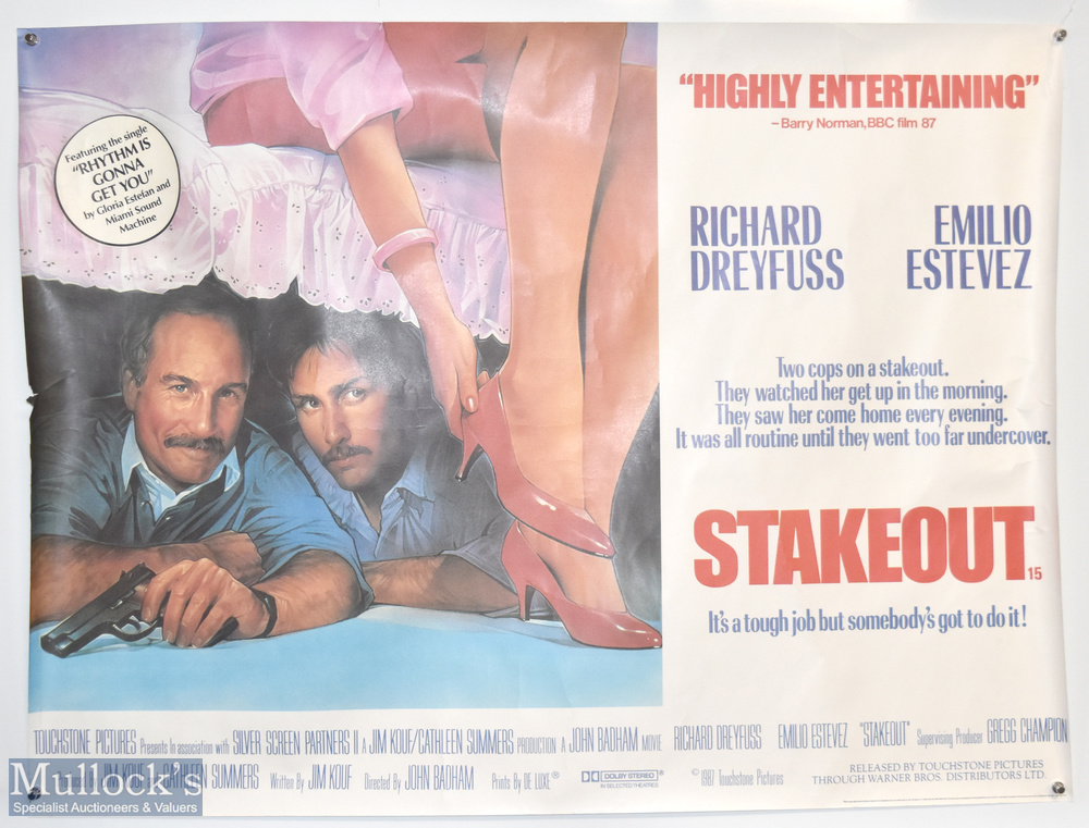 Original Movie/Film Poster - 1987 Stakeout 40x30" approx. tears at edges in places, creasing, kept