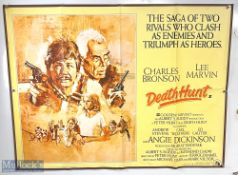 Movie / Film Poster - 1981 Death Hunt 40x30" approx., Charles Bronson, Lee Marvin, pin holes to