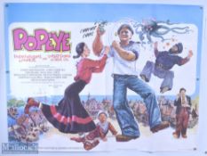 Movie / Film Poster - 1981 Popeye 40x30" Robin Williams, folds, creases, printed WE Berry Ltd - Ex