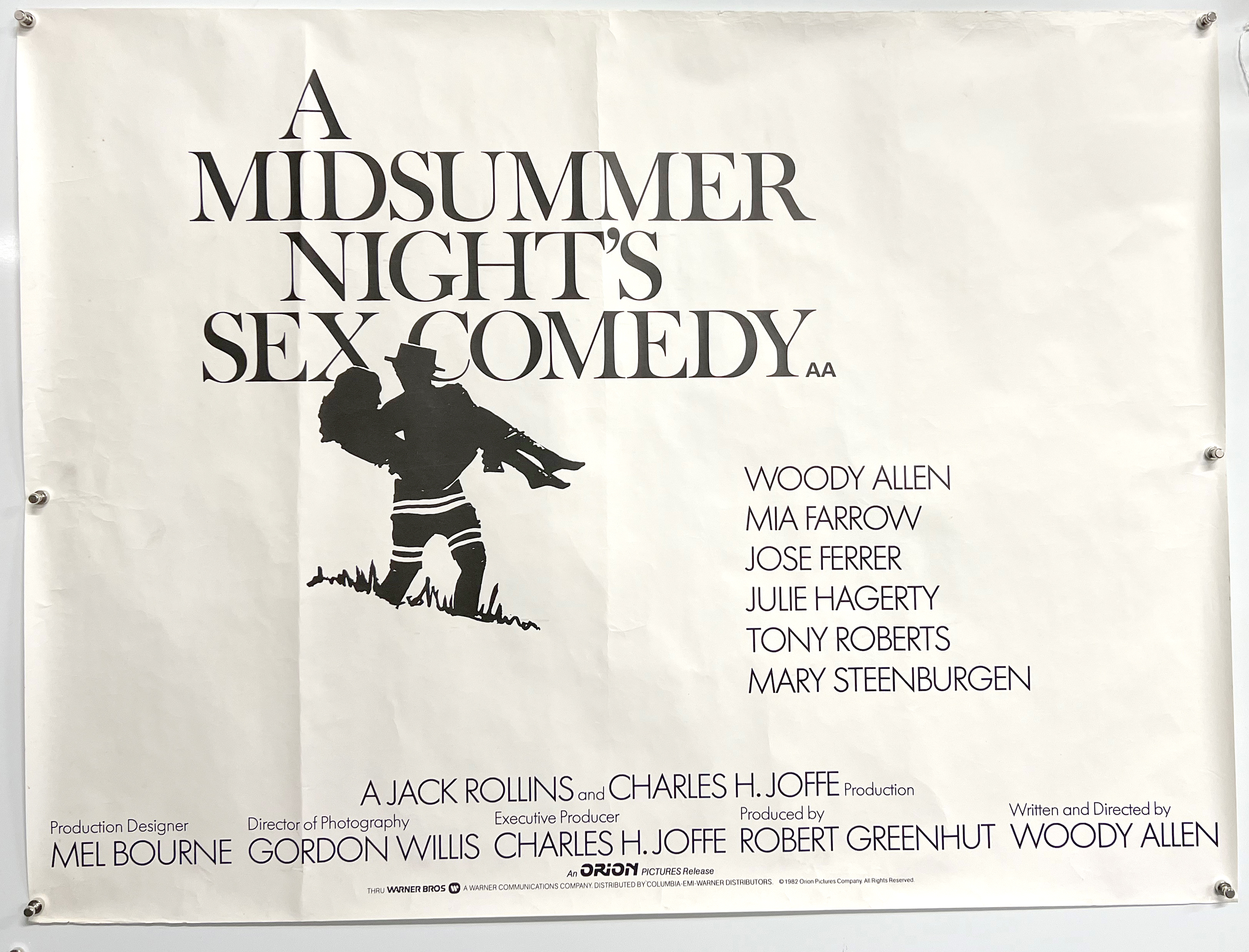 Original Movie/Film Poster - 1982 A Midsummer Night's Sex Comedy - Woody Allen, 40x30", folds