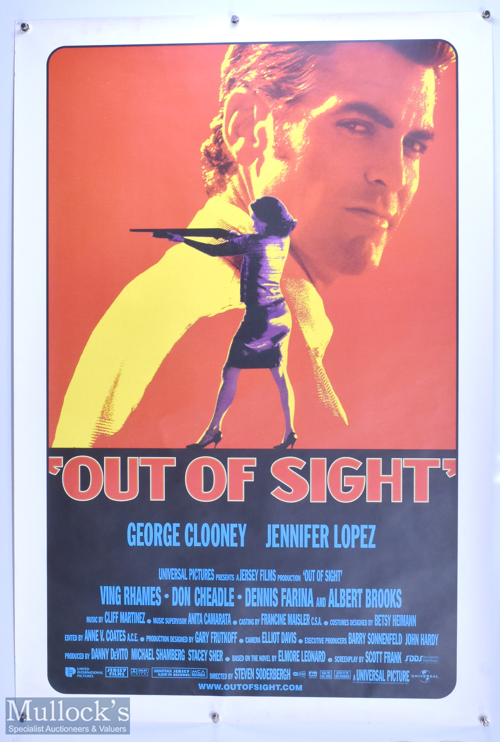 Original Movie/Film Poster - 1998 Out of Sight 27x40" approx., George Clooney, kept rolled, light