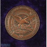 Gleneagles Silver Tassie Golf Competition bronze medal the obverse with embossed Eagle, blank to the