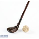 Wooden driver head style Golf Sunday Walking Stick with lead weights to the rear and sole with