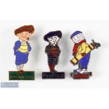 Original Metal and Enamel Badges Penfold man (Miller), Bromford Man -(Fattorini), Dunlop Man (