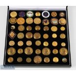 49 x Golf Club brass and enamel Buttons a good selection of mixed clubs with noted ones of TF golf