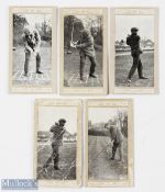 5x J H Taylor Marsuma Cigarette Golfing Cards c1914 - from Famous Golfers and Their Strokes to