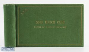 Rare "Golf Match Club Record Book 1897-1938" - 1st ed in the original green and gilt cloth