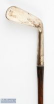 Silver hallmarked mashie stamped R Forgan & Son maker's mark to the shaft below the full grip -
