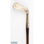 Silver hallmarked mashie stamped R Forgan & Son maker's mark to the shaft below the full grip -