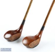 Fine and Rare Pair of Matching R Forgan St Andrews Crown "TWIN" Socket Head Woods - driver and