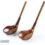 Fine and Rare Pair of Matching R Forgan St Andrews Crown "TWIN" Socket Head Woods - driver and