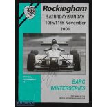 Lewis Hamilton Autographed Rockingham Motor Racing Programme - featuring Hamilton racing under Manor