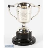 Silver Stickerei Golf Cup 1934 Twin Handled Trophy inscribed to front 'Stickerei Golf Cup