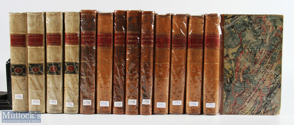 1772-1778 The Sporting Magazines, a run of 13 volumes 1-13, covering a good collection of sports and