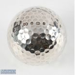 Unusual Hallmarked Silver Golf Ball with filled centre by Chantry Silversmiths, hallmarked Sheffield