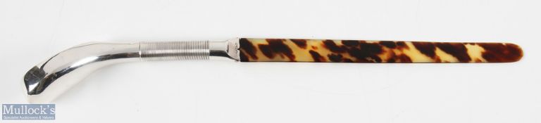 Edwardian Novelty Silver Golf Club Page Turner with faux tortoiseshell blade with fine quality
