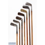 7x Assorted Putters to incl The Glasgow Golf Co straight brass blade with decorative Thistle brand