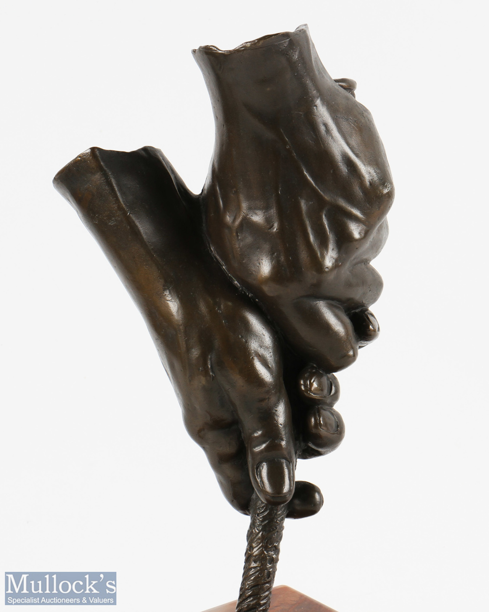 Benson Landes (1927-2013) ARR, 'The Grip' Bronze Golfing Trophy Sculpture depicting two hands - Image 2 of 3