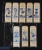 Collection of Carreras "Turf Slides" Cigarette Golf Sports cards c1949 (8) players incl Henry Cotton
