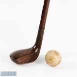 Stained persimmon wood head styled Golf Sunday Walking Stick with tiny thin sole horn insert,