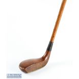 R Forgan 'Forganite' The Tolley putter with thick central brass sole plate fitted with a full length