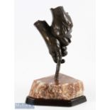 Benson Landes (1927-2013) ARR, 'The Grip' Bronze Golfing Trophy Sculpture depicting two hands