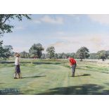 Arthur Weaver (b.1918-d.2008) watercolour "Roehampton Golf Course - Ladies Autumn Golf Meeting"