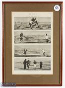1874 Golf at Westward Ho! - original lithograph from The Graphic Magazine dated Oct 17 1874 -