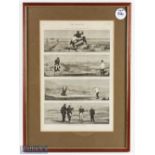 1874 Golf at Westward Ho! - original lithograph from The Graphic Magazine dated Oct 17 1874 -