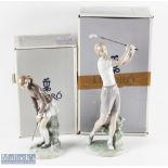 Two Lladro Porcelain Golfing Figures - 04851 Golf Player Woman, in a box, missing certificate, and