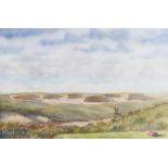 Sandy Lines - original watercolour "4th Hole (Cape Hole) Royal North Devon Golf Club Westward Ho!"