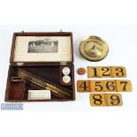 Garden Golf game by Capt W P Dean, Burgess Hill, Sussex England. A game set with 9 round brass