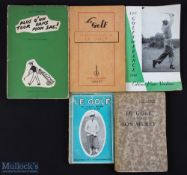 5x Period French Golf Books to include Old Caddie Le Golf a Livre Son Secret, Les Golfs de France