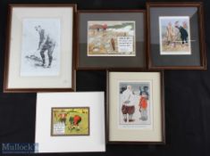 Golf Related Prints - Pictures to include Charles Crombie rules loose and framed (2), Colonel