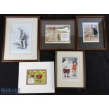 Golf Related Prints - Pictures to include Charles Crombie rules loose and framed (2), Colonel