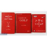 Interesting collection of early 1900s golf instruction pocket size books (3) - all with red and