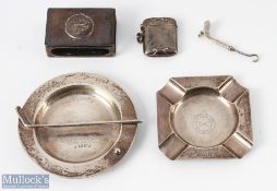 Golf Silver Collectable a good selection of Hallmarked silver items to include FGC ashtray, a pin